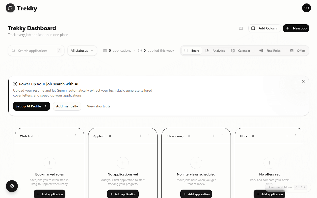 Trekky job application tracker